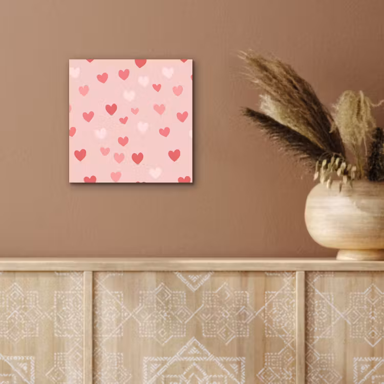 Hartjes - Patroon - Roze - Eenvoudig aluminium wit klein -sfeer4