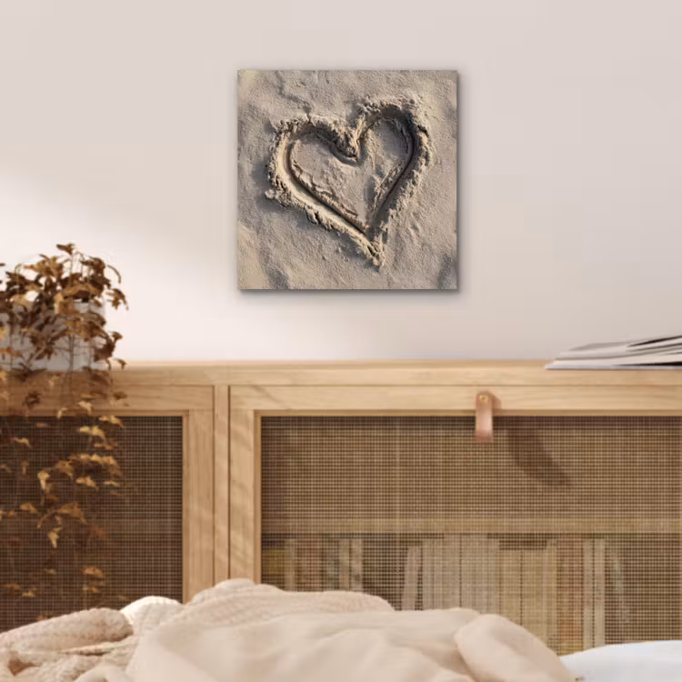 Hartvorm - Getekend - Beige - Zand aluminium wit klein -sfeer3