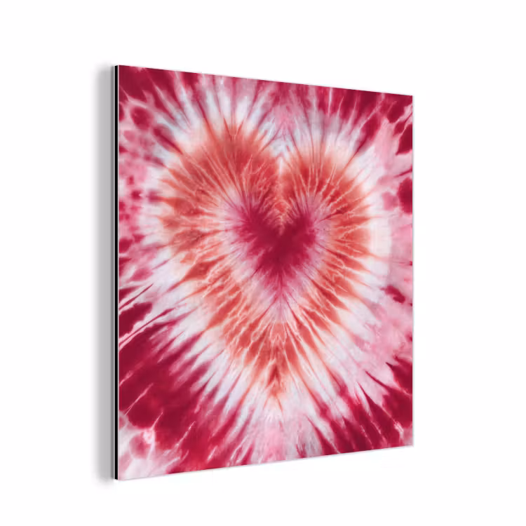 Hartvorm - Roze - Tie dye aluminium wit klein -3d