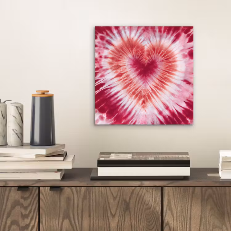 Hartvorm - Roze - Tie dye aluminium wit klein -sfeer1