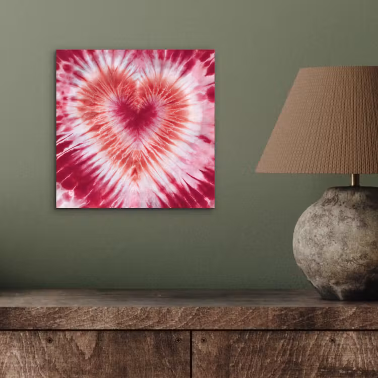 Hartvorm - Roze - Tie dye aluminium wit klein -sfeer2