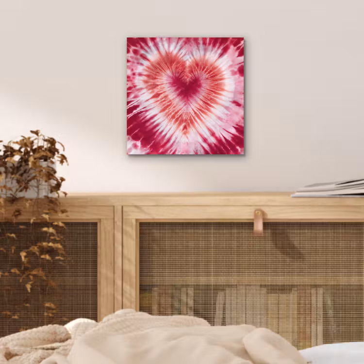 Hartvorm - Roze - Tie dye aluminium wit klein -sfeer3
