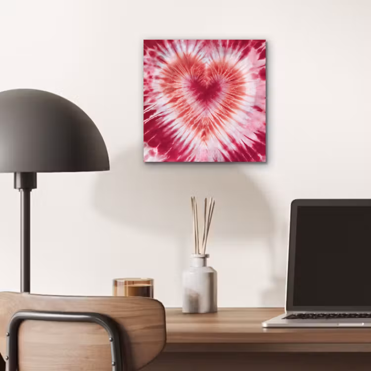 Hartvorm - Roze - Tie dye aluminium wit klein -sfeer5