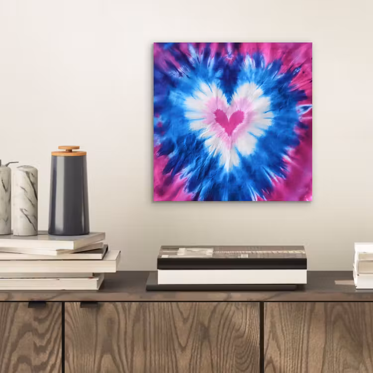 Hartvormig - Tie dye - Paars aluminium wit klein -sfeer1