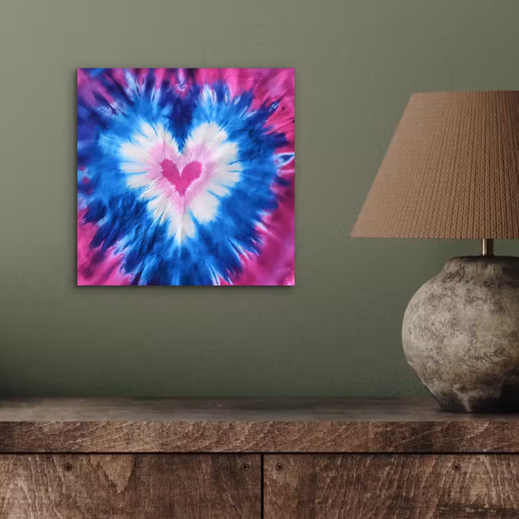 Hartvormig - Tie dye - Paars aluminium wit klein -sfeer2