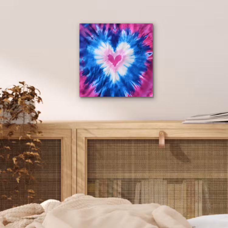 Hartvormig - Tie dye - Paars aluminium wit klein -sfeer3