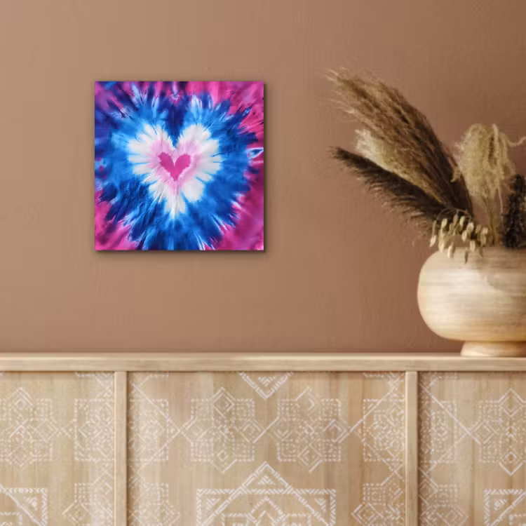 Hartvormig - Tie dye - Paars aluminium wit klein -sfeer4