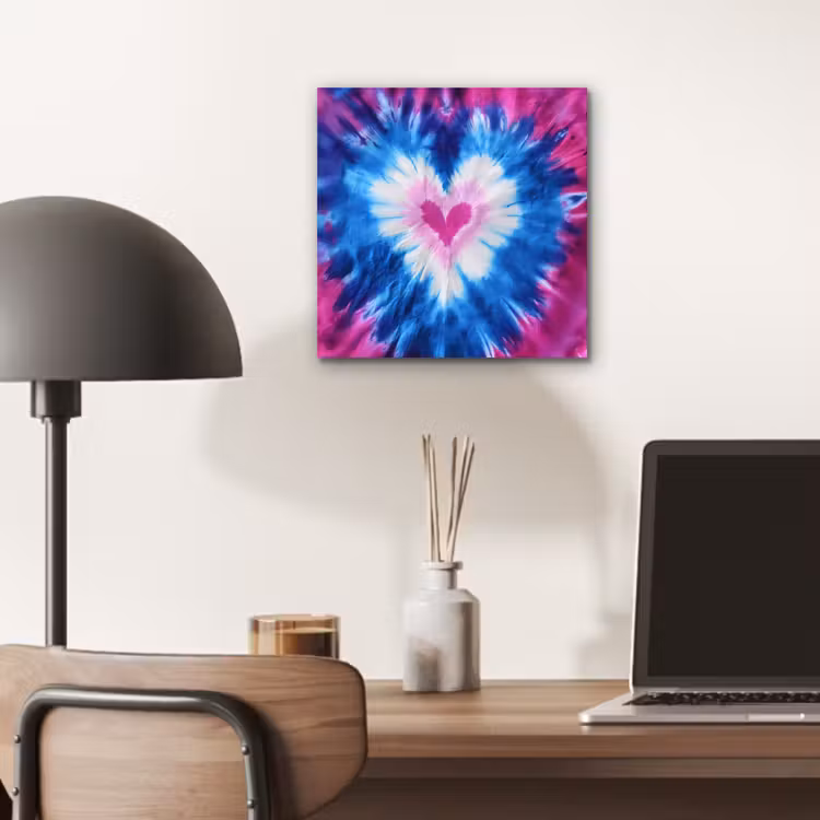 Hartvormig - Tie dye - Paars aluminium wit klein -sfeer5