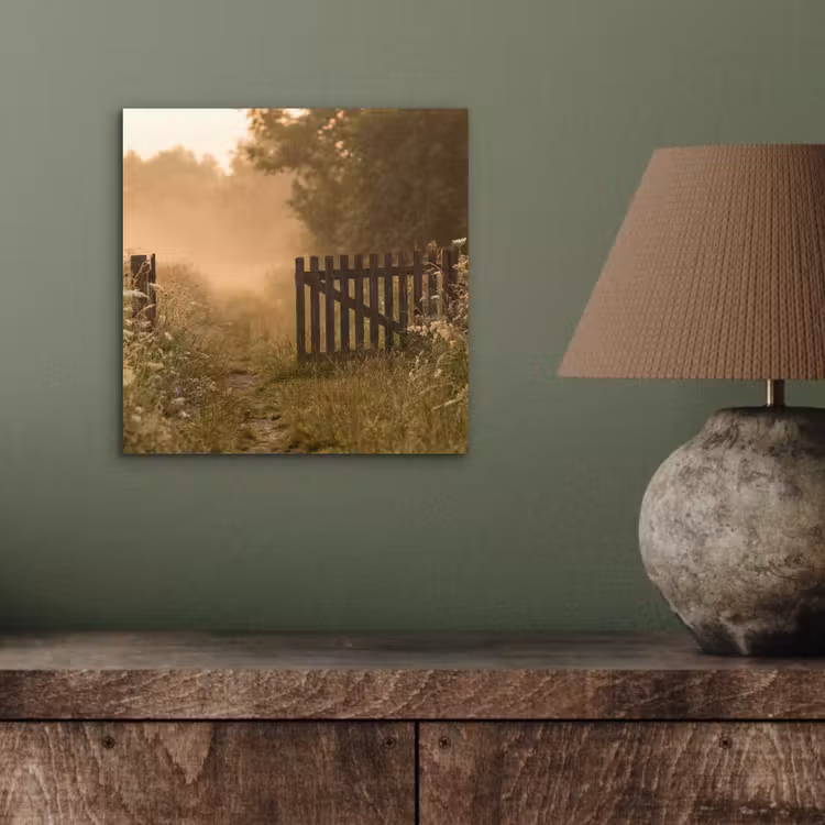 Hek - Natuur - Mist - Veld aluminium wit klein -sfeer2