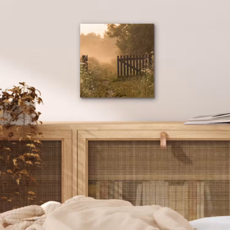 Hek - Natuur - Mist - Veld aluminium wit klein -sfeer3
