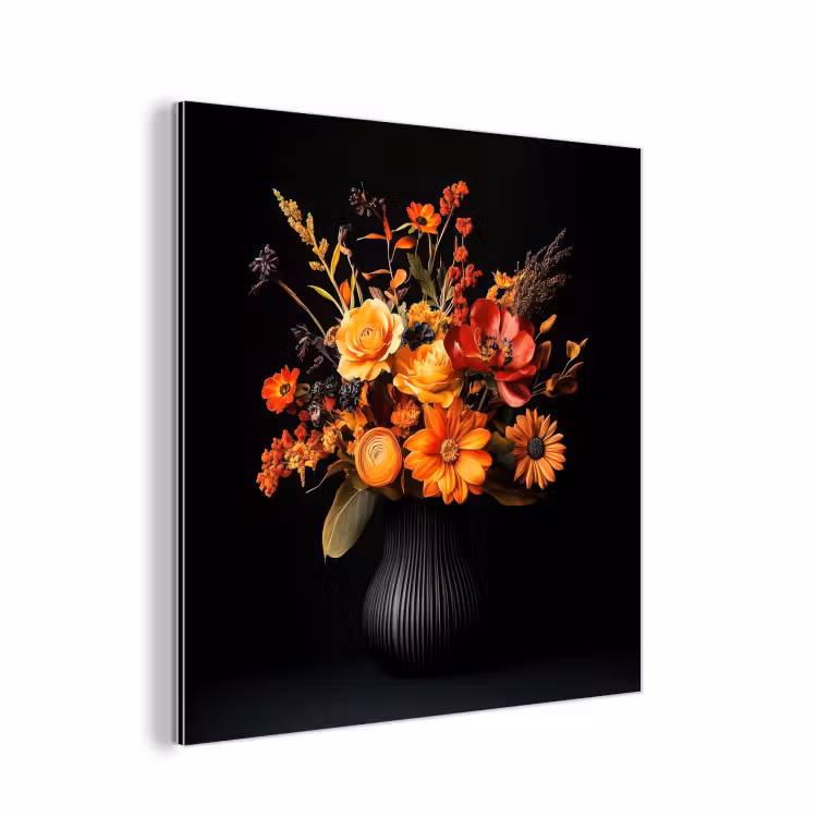 Herfst - Boeket - Oranje aluminium wit klein -3d