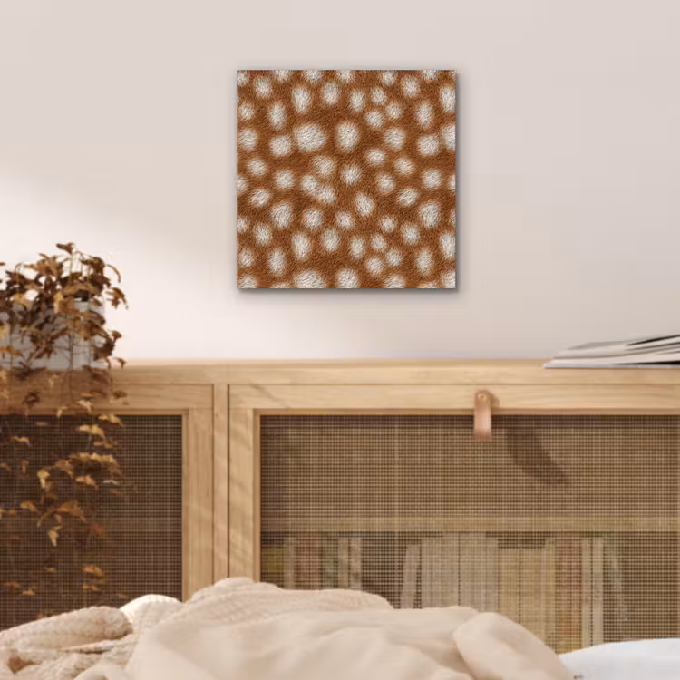 Hert - Bruin - Vacht aluminium wit klein 46 -sfeer3