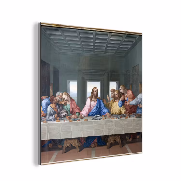 Het laatste avondmaal - Leonardo da Vinci aluminium wit klein -3d
