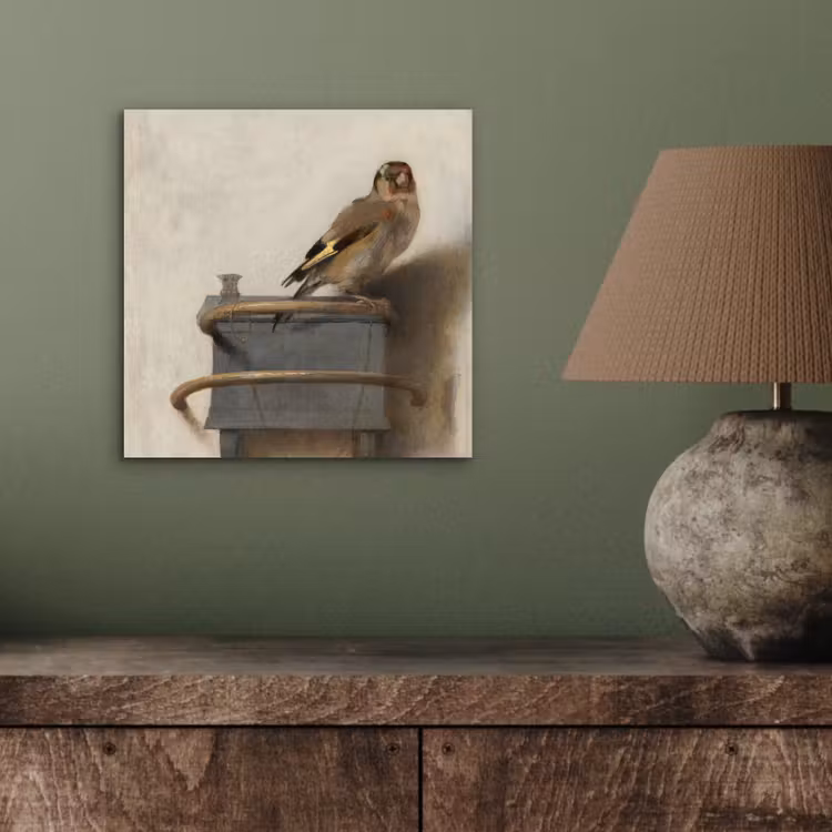 Het puttertje - Carel Fabritius aluminium wit klein -sfeer2