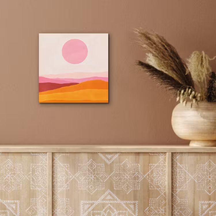 Heuvels - Oranje - Zon - Abstract aluminium wit klein -sfeer4