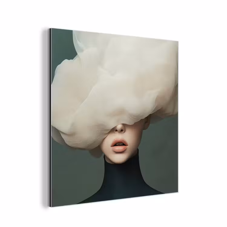 Hoed - Vrouw - Beige aluminium wit klein -3d
