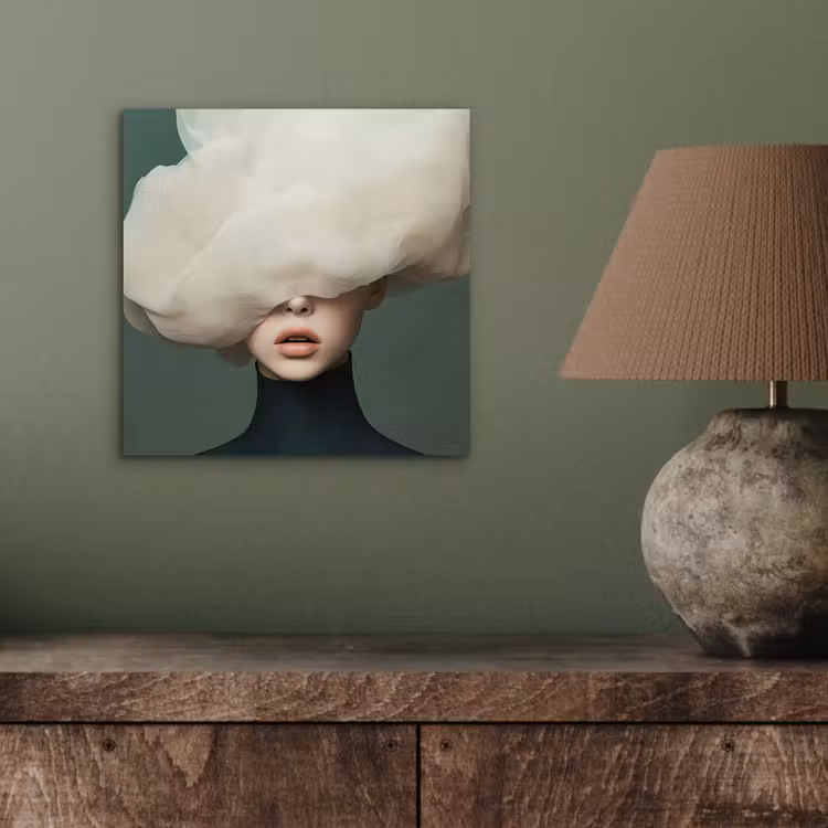 Hoed - Vrouw - Beige aluminium wit klein -sfeer2