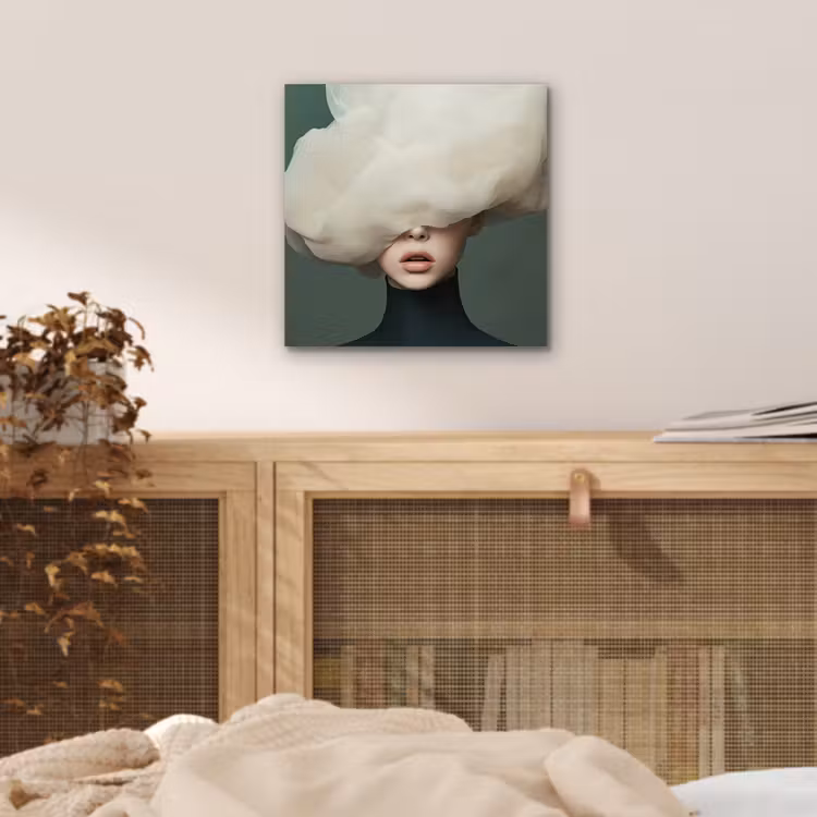 Hoed - Vrouw - Beige aluminium wit klein -sfeer3