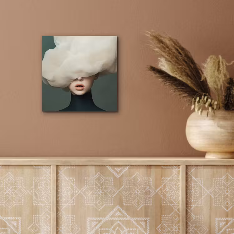 Hoed - Vrouw - Beige aluminium wit klein -sfeer4
