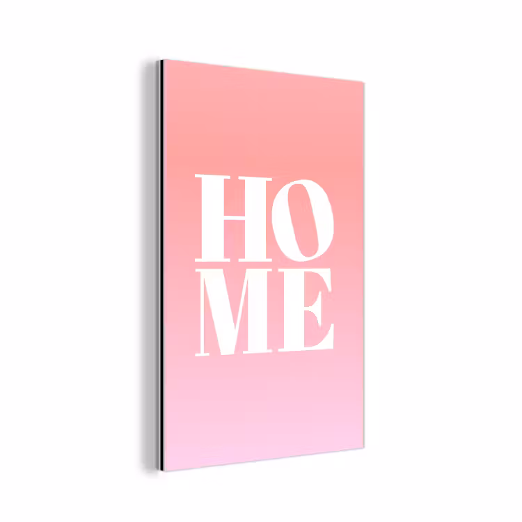 Home - Letters - Groot - Roze aluminium wit klein -3d