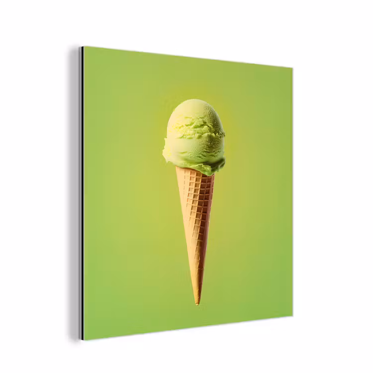 Hoorntje - Schepijs - Groen aluminium wit klein -3d