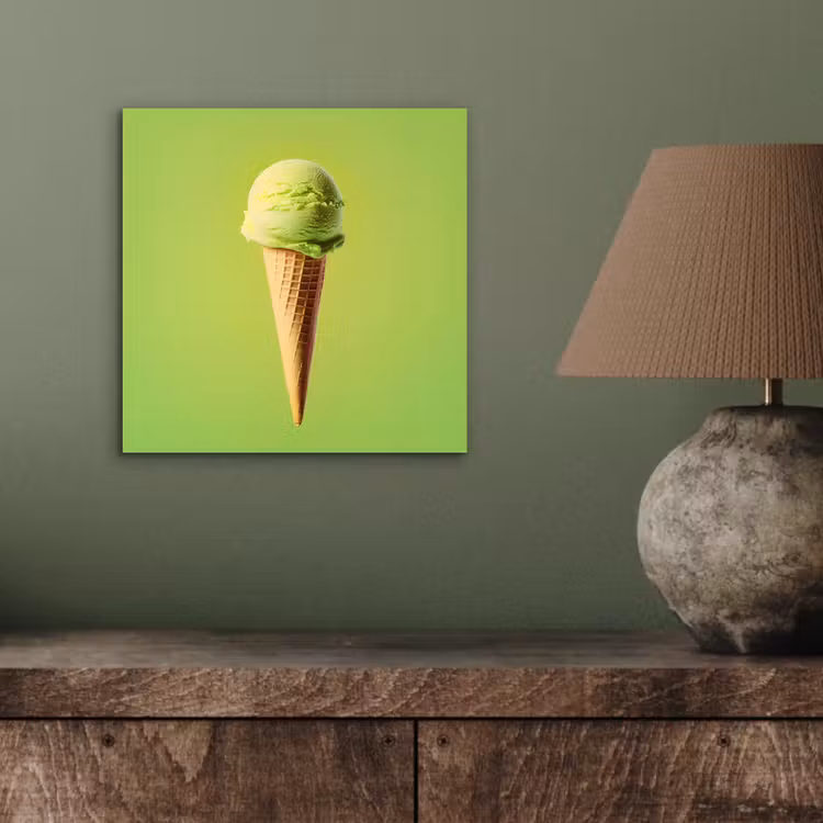 Hoorntje - Schepijs - Groen aluminium wit klein -sfeer2