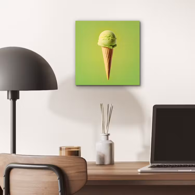 Hoorntje - Schepijs - Groen aluminium wit klein -sfeer5
