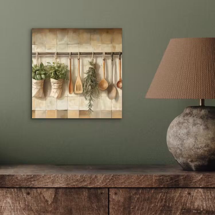 Hout - Keukengerei - Stilleven - Tegels aluminium wit klein -sfeer2