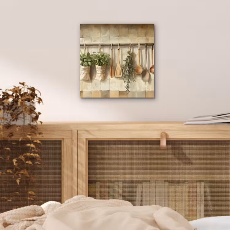 Hout - Keukengerei - Stilleven - Tegels aluminium wit klein -sfeer3
