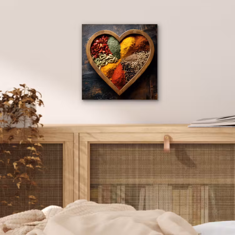 Houten - Hart - Kleurrijke - Specerijen aluminium wit klein -sfeer3