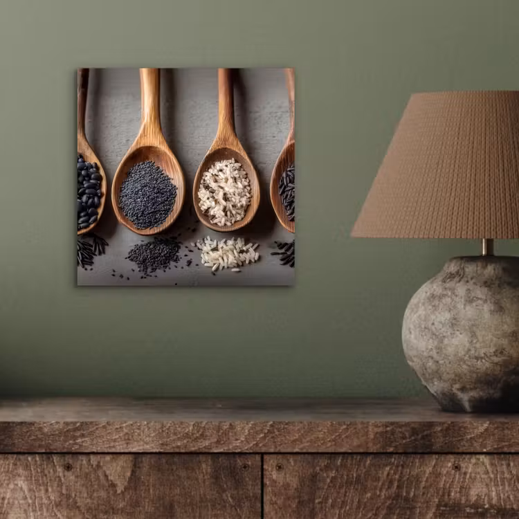 Houten - Lepels - Rijst - Zaden aluminium wit klein -sfeer2