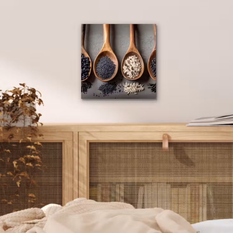 Houten - Lepels - Rijst - Zaden aluminium wit klein -sfeer3