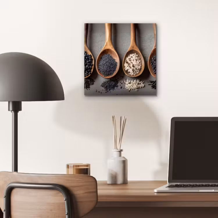 Houten - Lepels - Rijst - Zaden aluminium wit klein -sfeer5