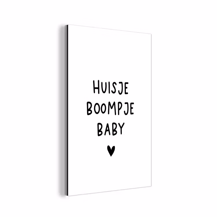 Huisje boompje baby - Spreuken - Quotes aluminium wit klein -3d