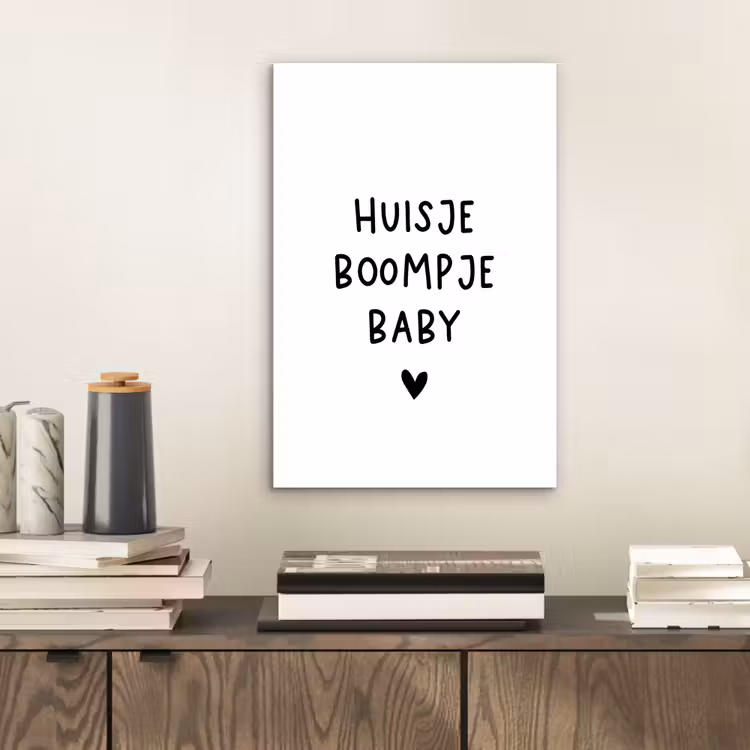 Huisje boompje baby - Spreuken - Quotes aluminium wit klein -sfeer1