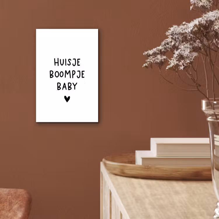 Huisje boompje baby - Spreuken - Quotes aluminium wit klein -sfeer4
