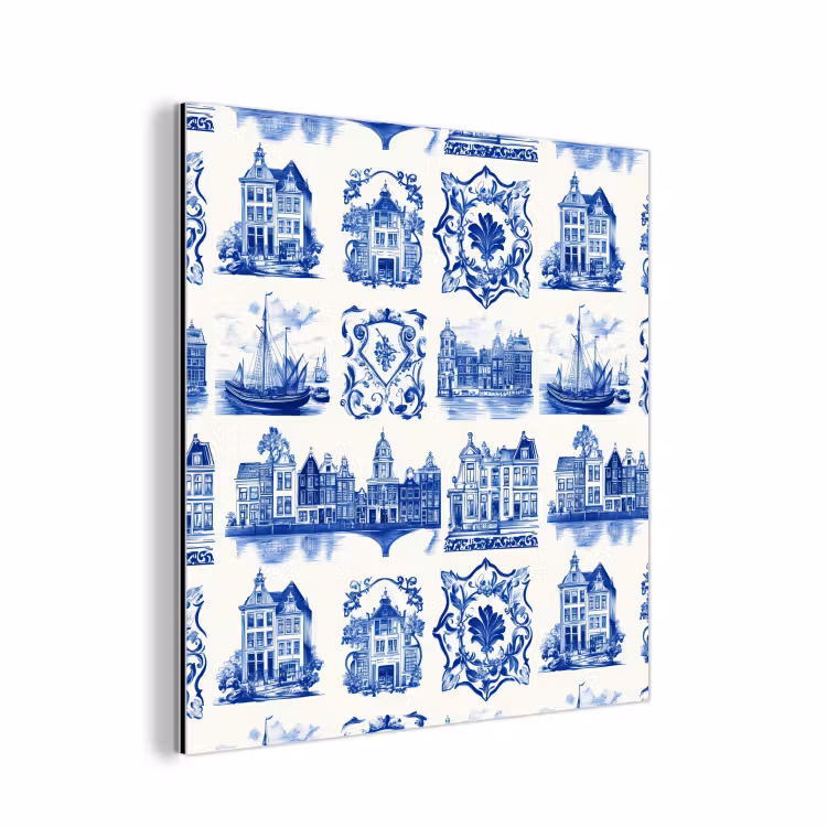 Huizen - Schepen - Blauw aluminium wit klein 46 -3d