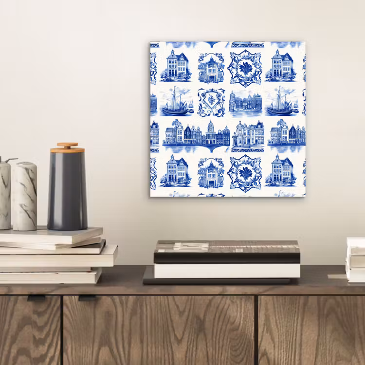 Huizen - Schepen - Blauw aluminium wit klein 46 -sfeer1