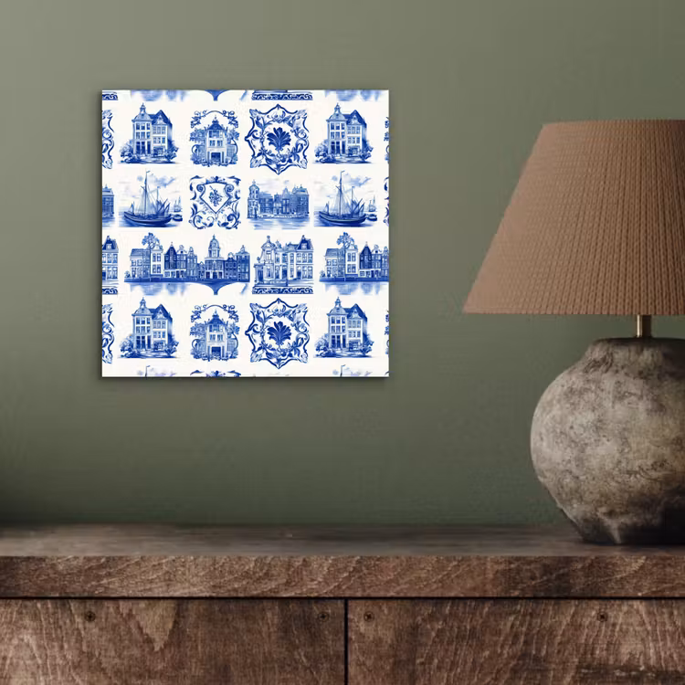 Huizen - Schepen - Blauw aluminium wit klein 46 -sfeer2