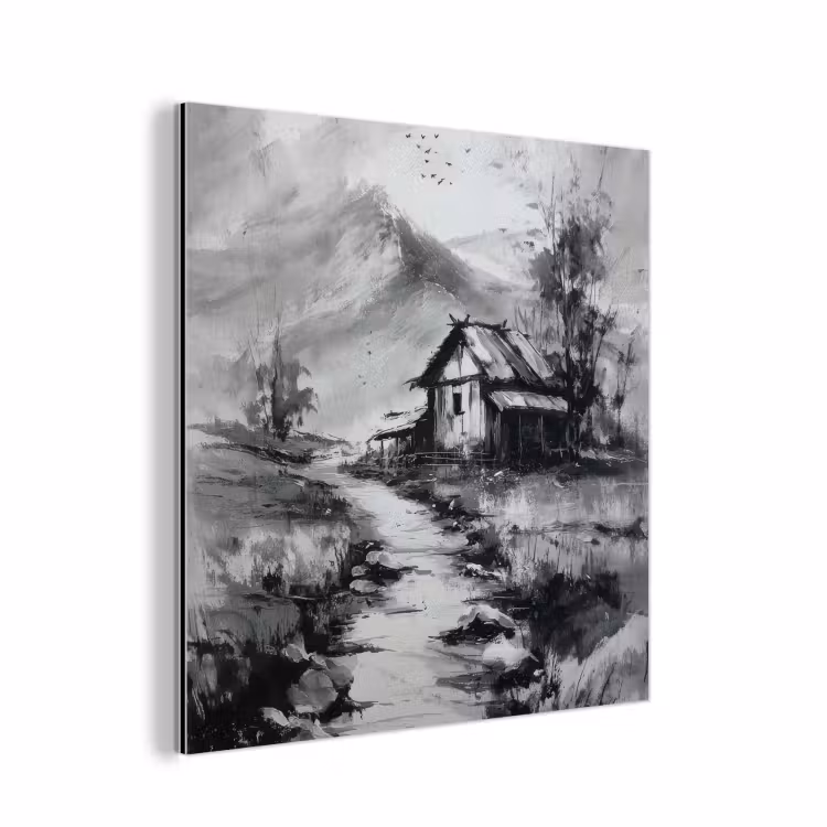 Hut - Grijs - Bergen - Mistig aluminium wit klein -3d