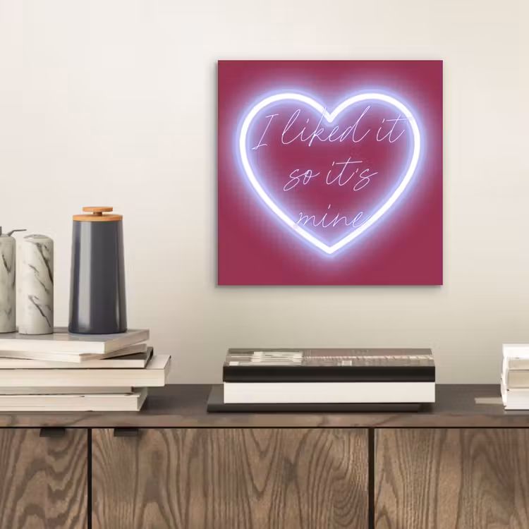I liked it so it's mine - Neon hart - Roze aluminium wit klein -sfeer1