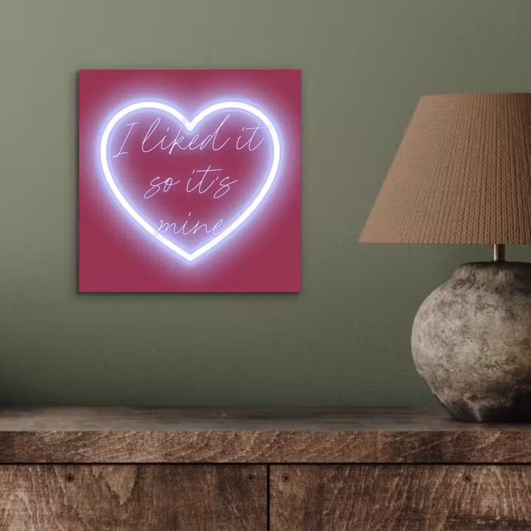 I liked it so it's mine - Neon hart - Roze aluminium wit klein -sfeer2