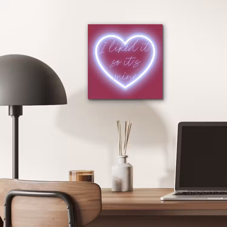 I liked it so it's mine - Neon hart - Roze aluminium wit klein -sfeer5