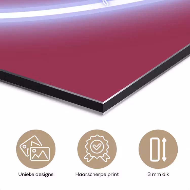 I liked it so it's mine - Neon hart - Roze aluminium wit klein -closeup_NL