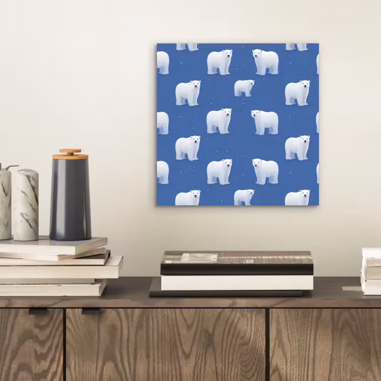 IJsbeer - Patroon - Blauw aluminium wit klein 46 -sfeer1