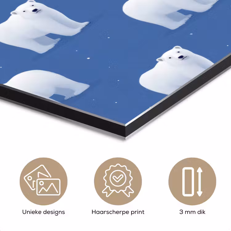 IJsbeer - Patroon - Blauw aluminium wit klein 46 -closeup_NL