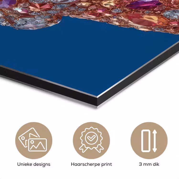Ijsje - Hoorntje - Steentjes - Blauw aluminium wit klein -closeup_NL