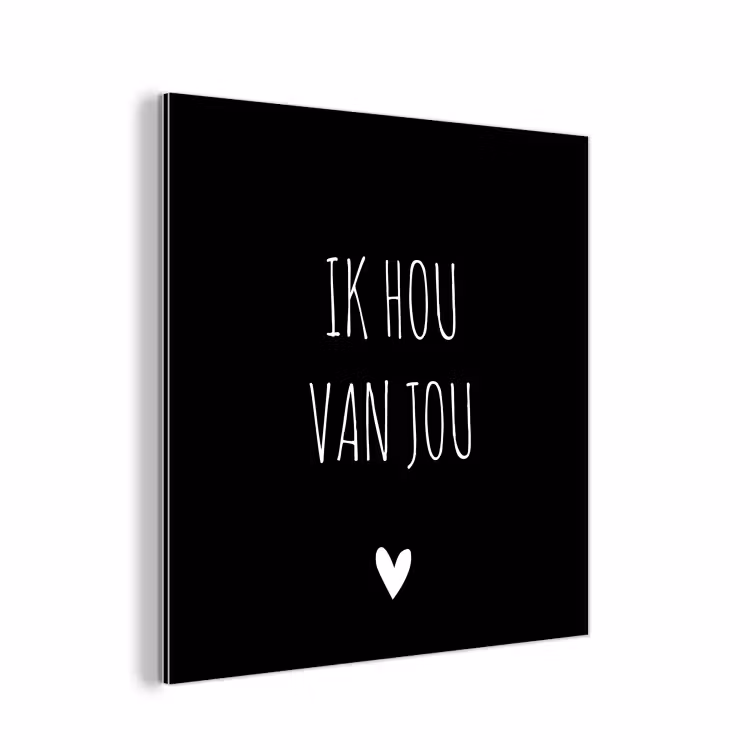 Ik hou van jou - Spreuken - Quotes aluminium wit klein -3d