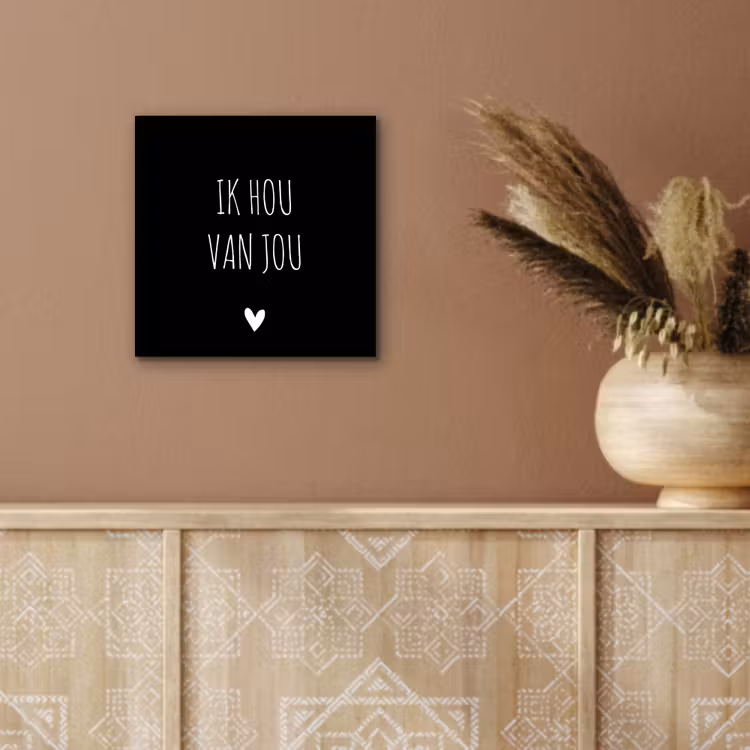 Ik hou van jou - Spreuken - Quotes aluminium wit klein -sfeer4