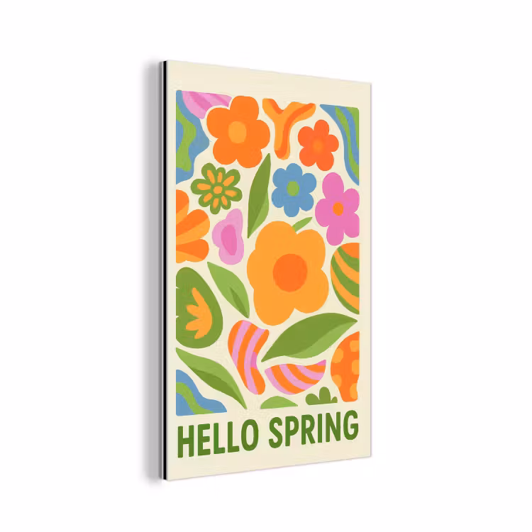 Illustratie - Bloemen - Quote - Kleurrijk aluminium wit klein -3d